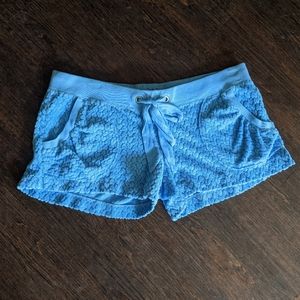 Juicy Couture Heart Print Sweat Shorts Low Rise Terry Cloth